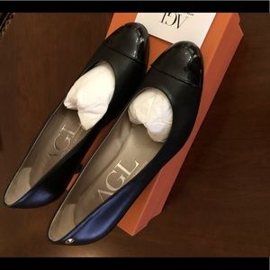 AGL black leather pumps size 7.5
